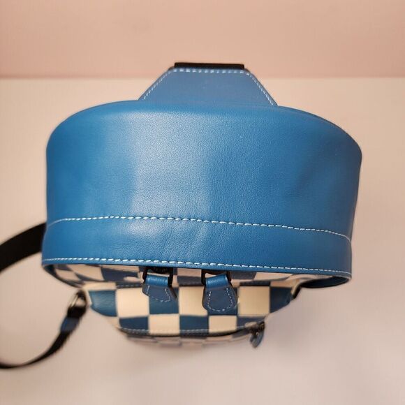 NWT Coach CR294 West Pack Checkerboard Blue Canvas Leather Sling Shoulder Bag - Picture 6 of 7